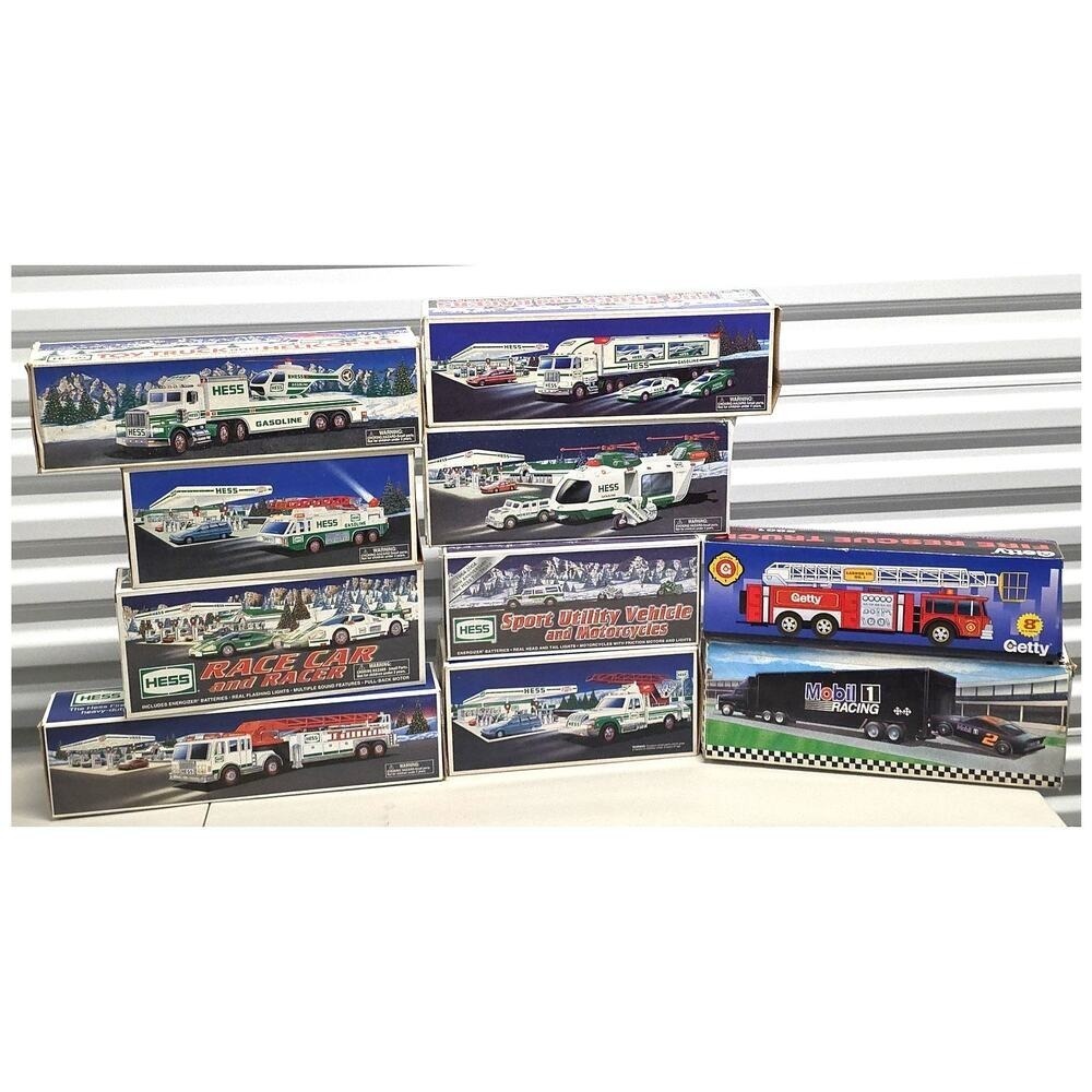 Vintage Hess Toy Truck Lot 10pc NIB Mobil Getty Collection
